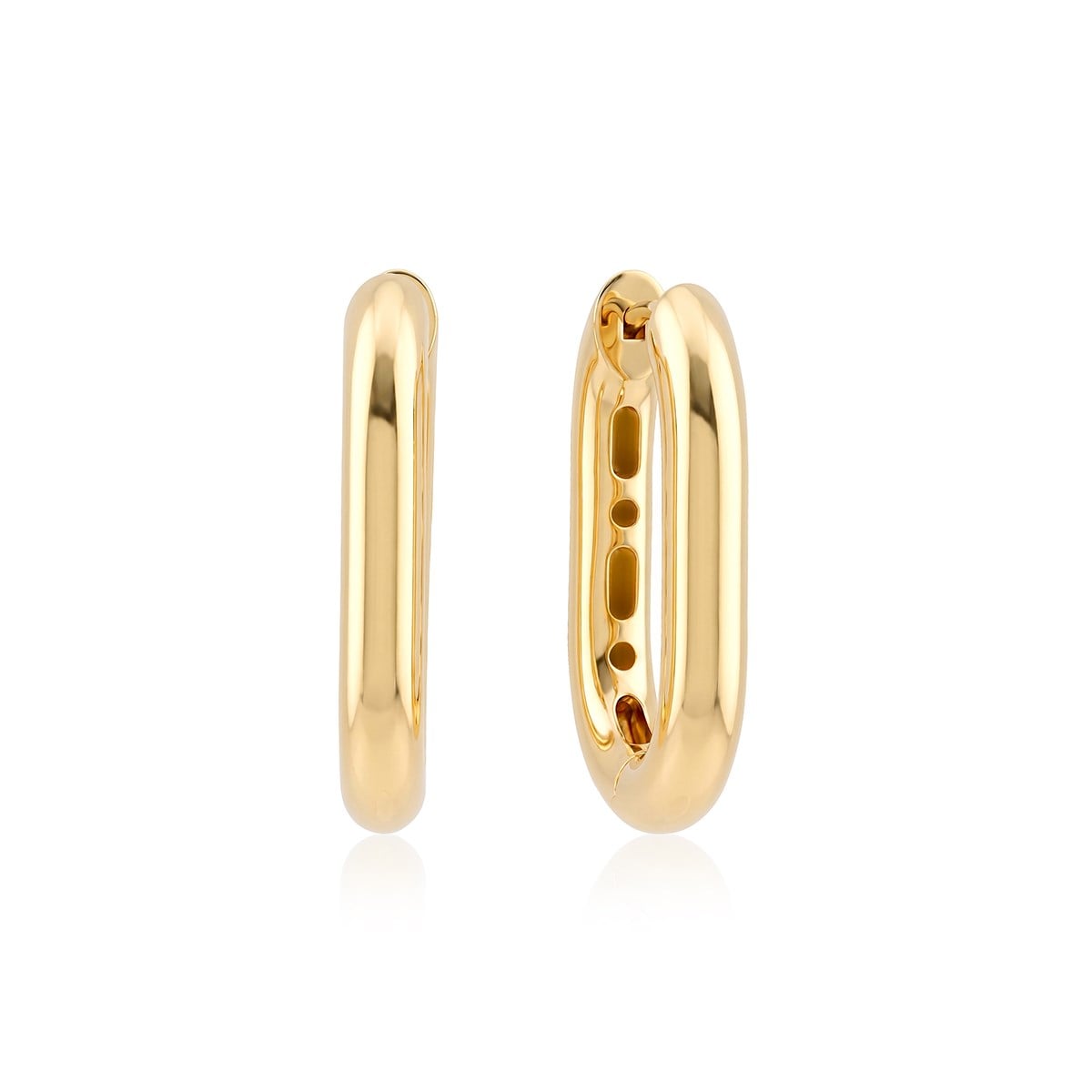 14 Ayar 17mm Ovalis Taşsız Küpe