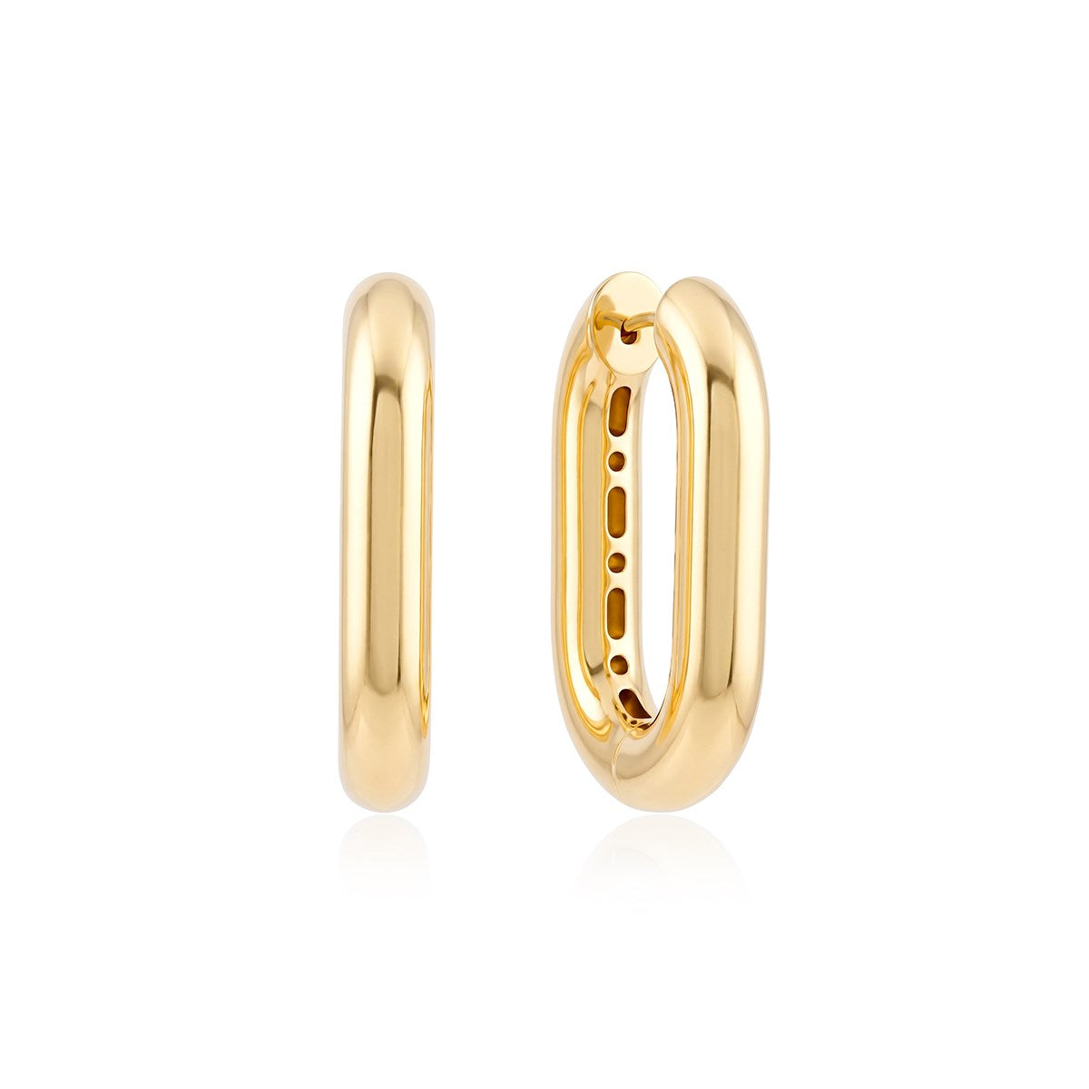 14 Ayar 20mm Ovalis Taşsız Küpe